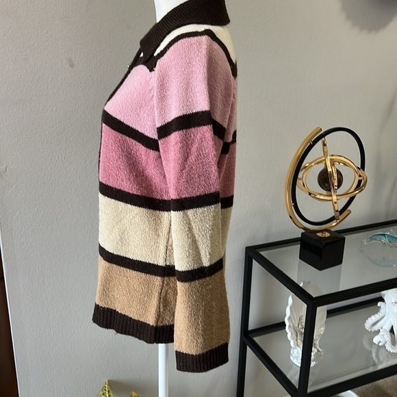 JASONMAXWELL: New Women’s Zipper Front Long Sleeve, Multi Colored Sweater, Sz M - Picture 4 of 8